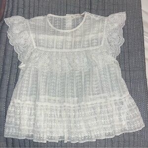 Zara White Lace Top